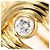 Autre Marque Anello a fascia in oro giallo 18K con diamante D'oro - vista 2