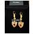 Brincos pendentes Dolce & Gabbana Devotion Coração Sagrado Vermelho Dourado - vista 10