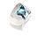 Bulgari Pyramide Ring Weißgold 750/18K Blautopas Cocktailring Massiv 16 g mit Box Gr. 54 - Ansicht 5