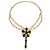 Collana Dolce & Gabbana con pendente a fiore e cristalli Nero D'oro