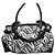 Bolsa Versus by Versace Monograma e Couro Preto Branco Cinza