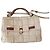 Autre Marque Borsa a mano in corda intrecciata e pelle Marrone Beige Marrone scuro
