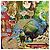Hermès Foulard seta Les Amériques 90cm Oliver Kermit 1992 Multicolore - vista 9