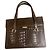 Autre Marque Bolso marrón de piel con relieve de cocodrilo Castaño