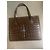 Autre Marque Bolso marrón de piel con relieve de cocodrilo Castaño - vista 6