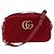 Gucci Bolso de hombro GG Marmont Small Matelassé en terciopelo rojo Roja