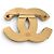 Broche Chanel B24B de resina chapada Coco Mark Negro Dorado - vista 3