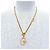 Hermès Pendentif Collier HERMES Tonnerre Blanc Doré - vue 3