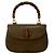 GUCCI Vintage Bamboo Turnlock Lederhandtasche Braun