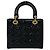 Borsa a tracolla Christian Dior Lady Cannage in pelle trapuntata Nero - vista 3