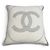 Almofada CHANEL 18V em mistura de cashmere Marrom Fora de branco
