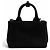 Tote Bolso de mano Prada Jardinière Small de lona de algodón Negro - vista 4