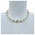 CHANEL C23A Coco Mark Star Eco Pearl Rhinestone Halskette Weiß Golden - Ansicht 3