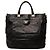Prada offener convertible Tote aus schwarzem Glanzleder