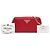 Prada Red Mini Soft Calf Impunture Diagramme Double Zip Bag Rot - Ansicht 8