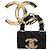 Chanel Gold CC vergoldete emaillierte gesteppte Flap Bag Brosche Golden