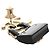 Chanel Gold CC vergoldete emaillierte gesteppte Flap Bag Brosche Golden - Ansicht 3