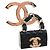 Chanel Gold CC vergoldete emaillierte gesteppte Flap Bag Brosche Golden - Ansicht 5