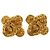 Orecchini a clip Chanel Gold CC placcati oro a trifoglio D'oro