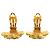 Orecchini a clip Chanel Gold CC placcati oro a trifoglio D'oro - vista 3