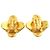 Orecchini a clip Chanel Gold CC placcati oro a trifoglio D'oro - vista 8