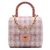 Chanel Pink Quilted Tweed Crush Top Handle Flap Rosa