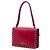 Bolsa de Ombro com Aba Rockstud em Couro Vermelho Valentino - vista 2