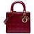 Dior Red Medium Patent Cannage Lady Dior Roja Burdeos