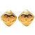 Orecchini a clip Chanel Gold CC placcati oro a forma di rombo D'oro