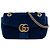 Borsa a tracolla Gucci GG Marmont Matelassé in velluto blu Medium Blu scuro