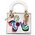 Dior White DiorAmour Niki De Saint Phalle Mini Calfskin Love Lady Dior Bianco Bianco sporco