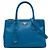 Prada Borsa Galleria Double Zip Small in pelle Saffiano Blu