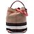 Burberry Ashby Bucket Bag aus Mega Check Canvas in Braun, Medium Hellbraun