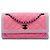 Chanel Pink CC Quilted Tweed Accordion Flap