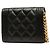 Tarjetero Chanel Boy de piel caviar acolchada negra con cadena Negro - vista 2
