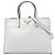 Prada White Saffiano Soft Triple Pocket Tote Branco
