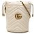 Borsa Secchiello Gucci GG Marmont Matelassé in pelle di vitello bianca Small Bianco