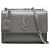 Autre Marque Saint Laurent Gray Medium Croc Embossed Leather Monogram Sunset Crossbody Braun