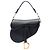 Dior Black Mini Grained Calfskin Saddle Schwarz