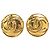 Chanel Gold CC vergoldete runde Clip-On Ohrringe Golden