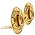 Chanel Gold CC vergoldete runde Clip-On Ohrringe Golden - Ansicht 2
