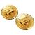 Chanel Gold CC vergoldete runde Clip-On Ohrringe Golden - Ansicht 4