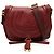 Chloé Red Medium Grained Calfskin Marcie Saddle Crossbody Roja Burdeos