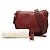 Chloé Red Medium Grained Calfskin Marcie Saddle Crossbody Roja Burdeos - vista 7