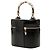 Bamboo Bolsa Vanity Gucci em couro de bezerro brilhante preto com bambu - vista 2