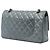 Chanel Silver Medium Classic Lambskin Double Flap Argenté - vue 2