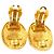 Orecchini a clip ovali Crown Chanel Gold CC placcati oro D'oro - vista 4