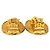 Orecchini a clip ovali Crown Chanel Gold CC placcati oro D'oro - vista 8