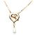 Colar Dior Gold Plated com pingente de strass e falsa pera em formato de gota Dourado - vista 2
