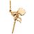 Colar Dior Gold Plated com pingente de strass e falsa pera em formato de gota Dourado - vista 4